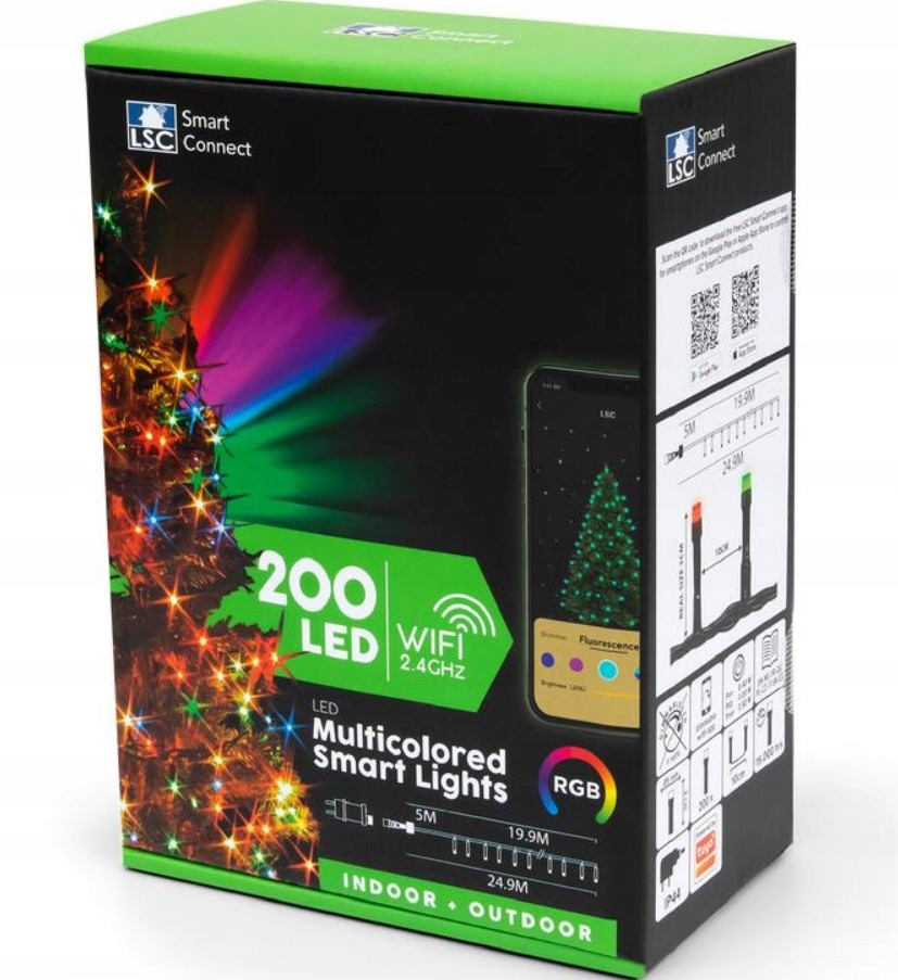 

Lampki choinkowe 200 Led Rgb 20m aplikacja WiFi
