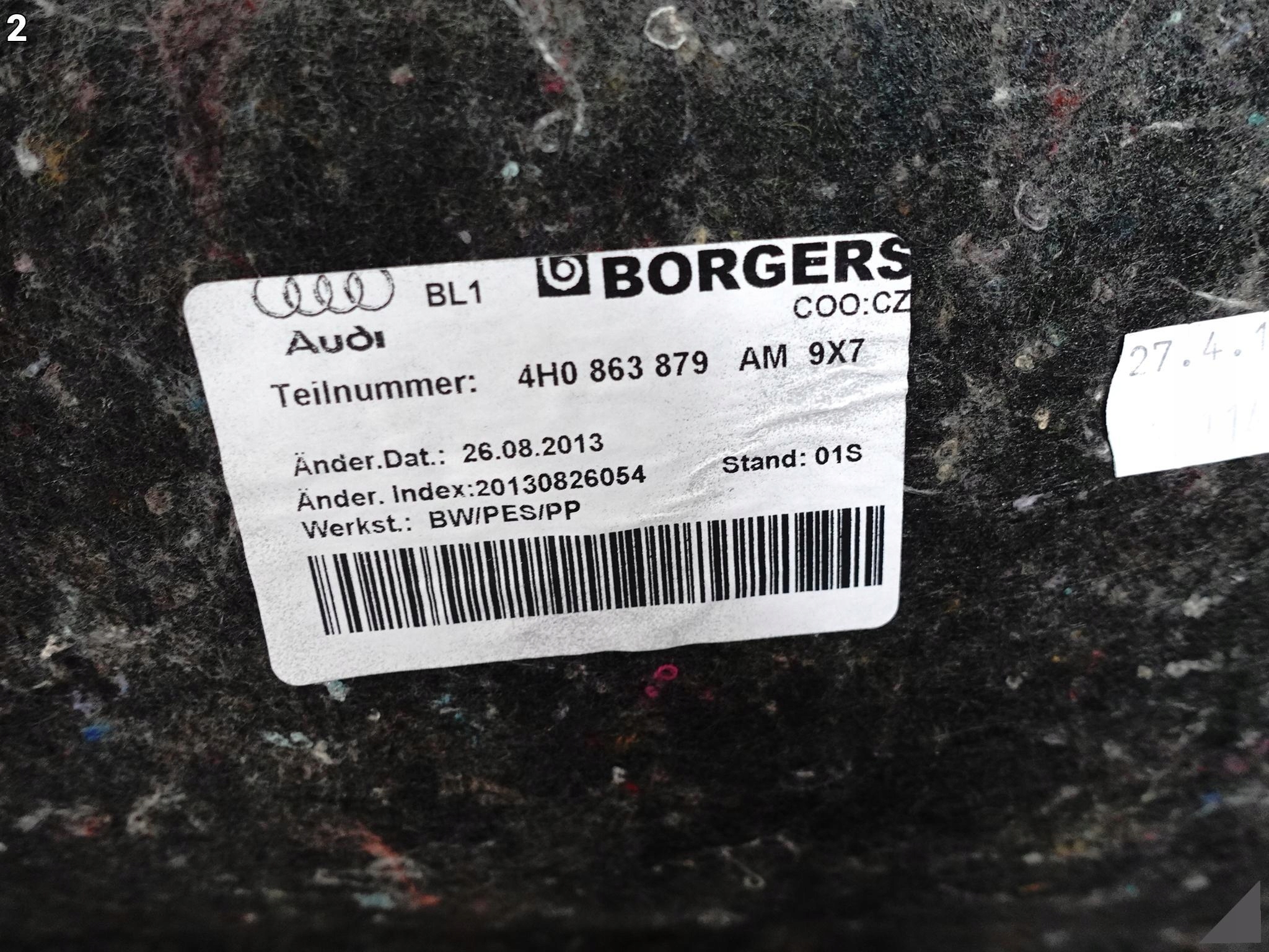 AUDI A8 S8 4H0 D4 LIFT 13-17 left side upholstery boot sedan LONG