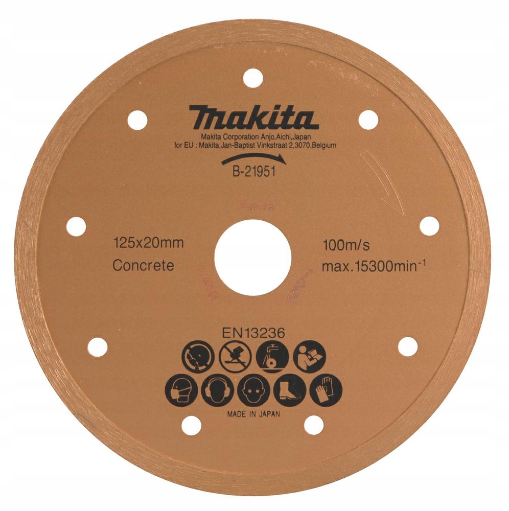 Makita Diamantový Kotouč 125 mm x 20 mm Plný Pro DCC500,4101RH