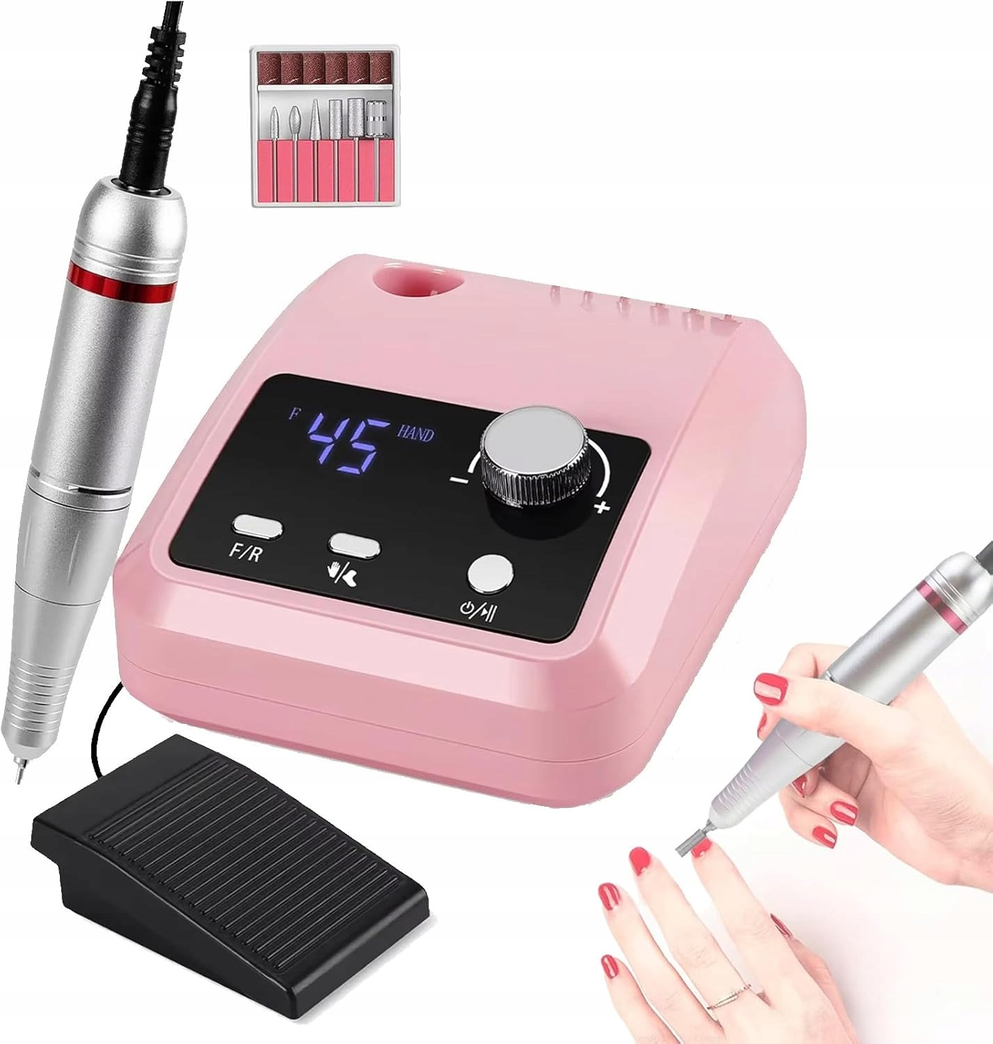 Bruska Na Nehty 15W Manikúra Pedikúra Pro Odstranění Gelových Hybridů Frézy