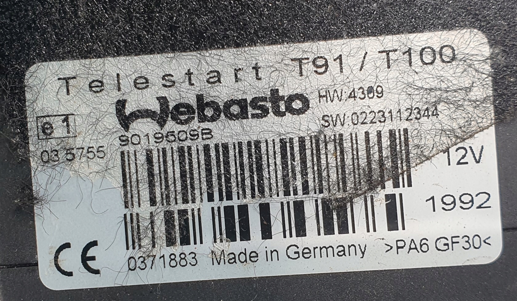 MODUL STEROWNIK WEBASTO MERCEDES GLK X204 9019509B Car type Passenger cars