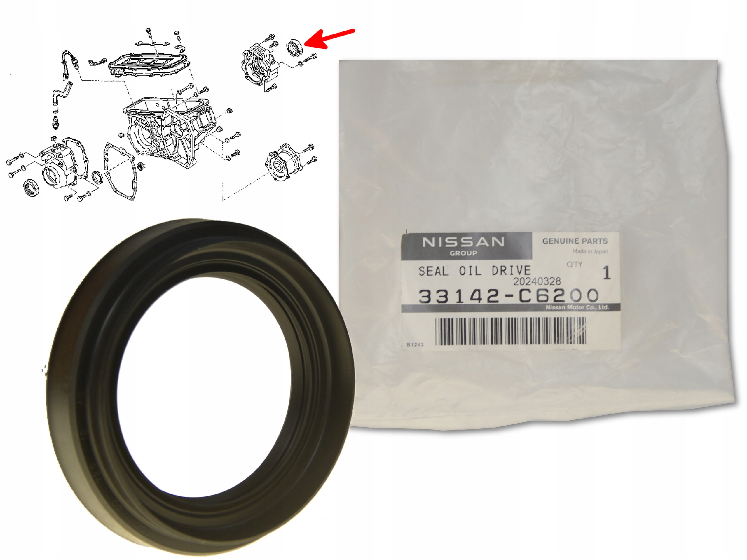 Těsnění Reduktoru Výstup Na Zadní Hřídel 33142-C6200 Oe Nissan Patrol