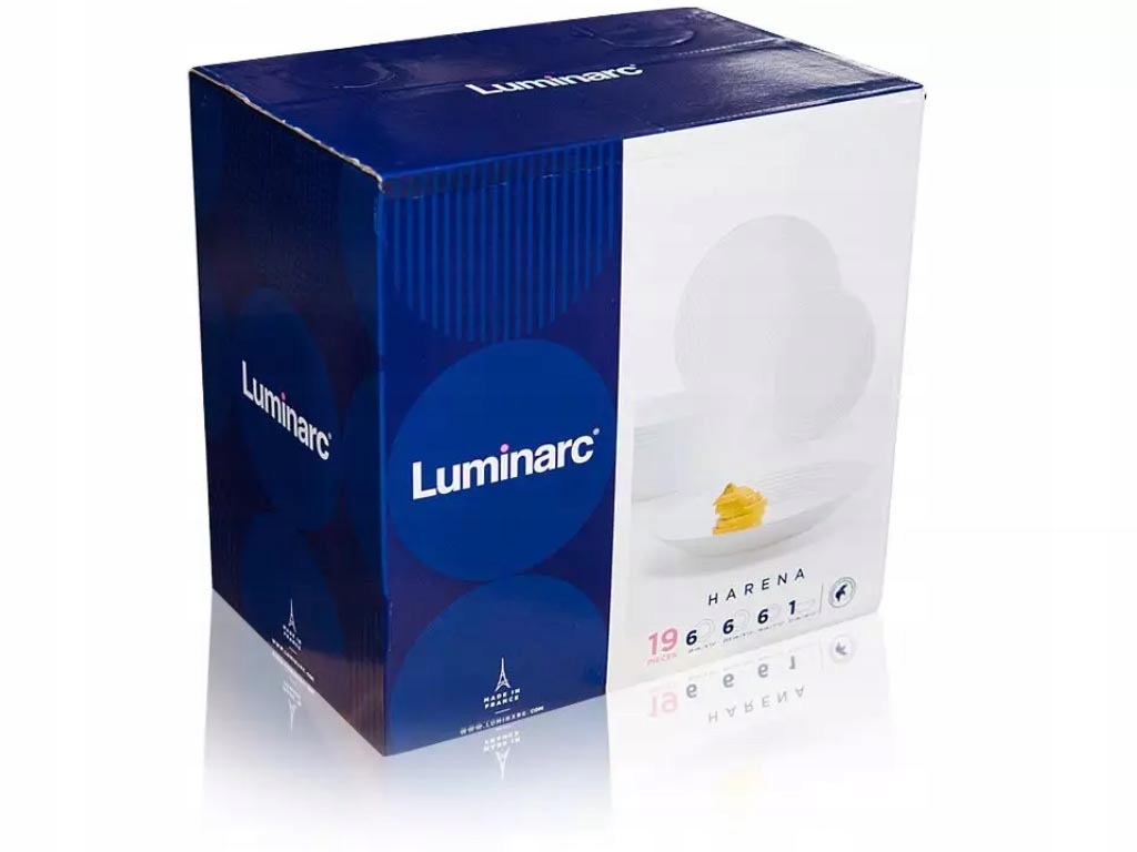 ZESTAW OBIADOWY LUMINARC SERWIS BIAŁY 19 EL 6 OSÓB Waga produktu z opakowaniem jednostkowym 7 kg