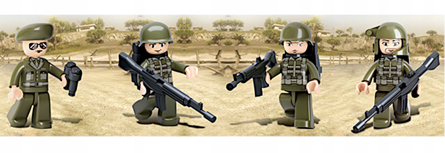 Klocki CIĘŻARÓWKA WOJSKOWA AMERYKAŃSKA M939, Transporter Wojska + 4 figurki Wysokość produktu 28.5 cm