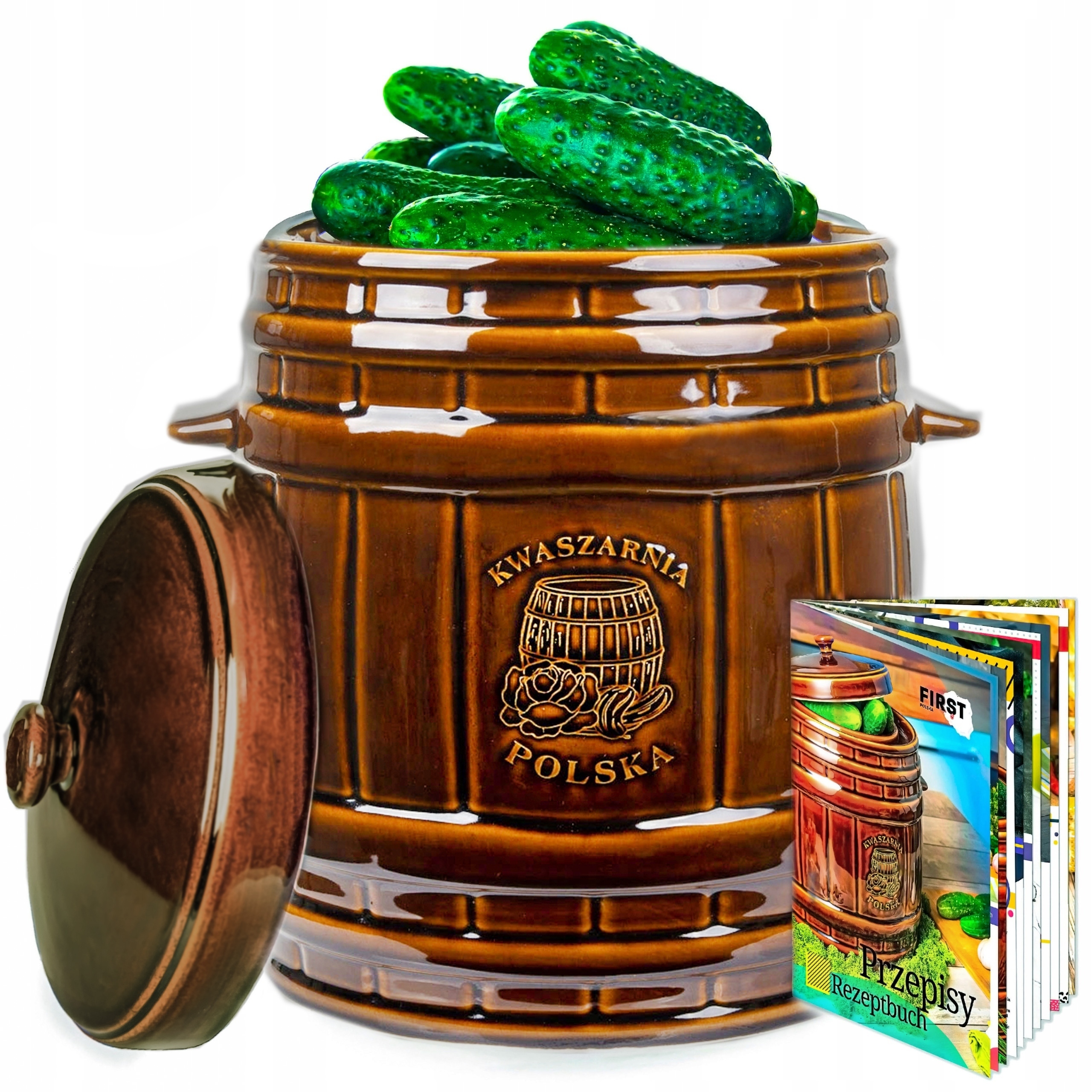 Poľsko sud kameninový 15L hermetický na silážovanie a konzervovanie +recepty