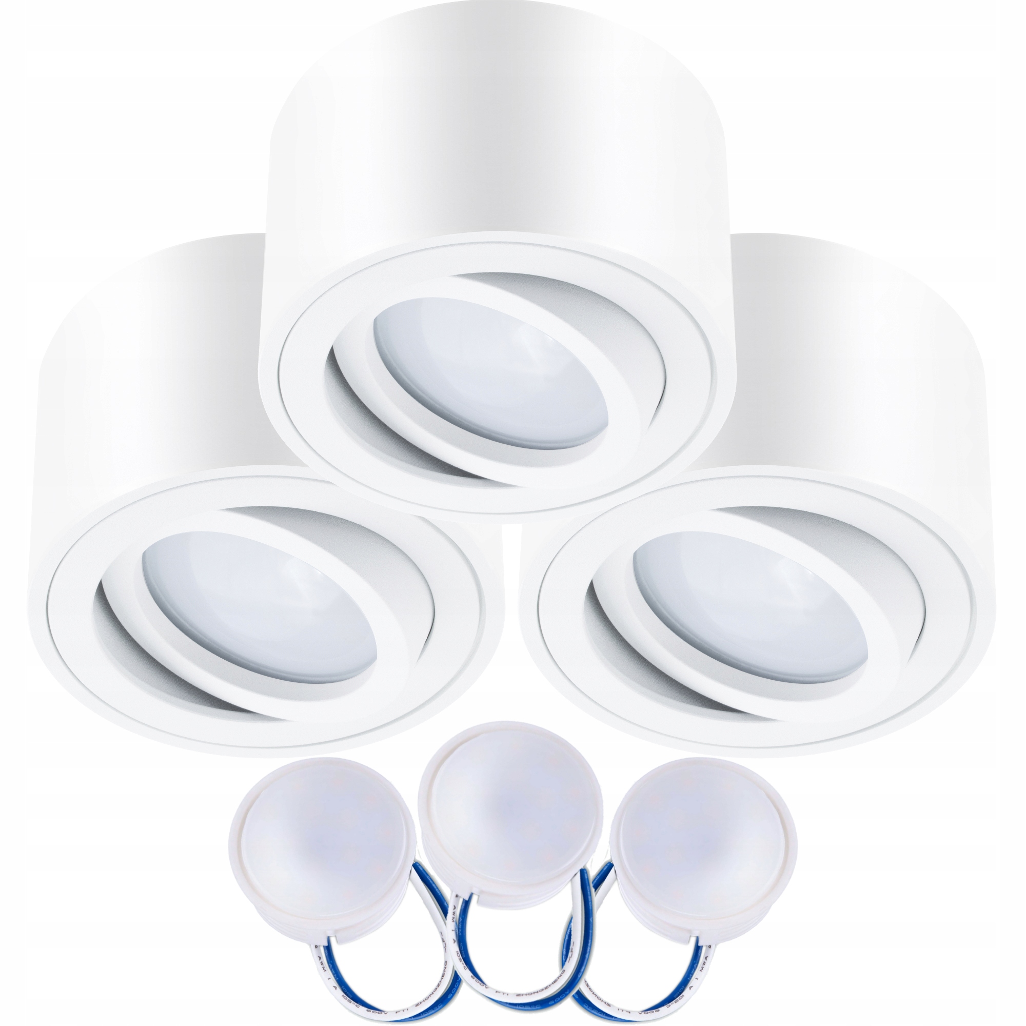 3x Oprawa Natynkowa HALOGENOWA TUBA LED + LED 5W