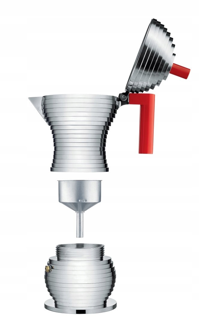 Kávovar Pulcina na kávu 300 ml, tlakový, červený, Alessi