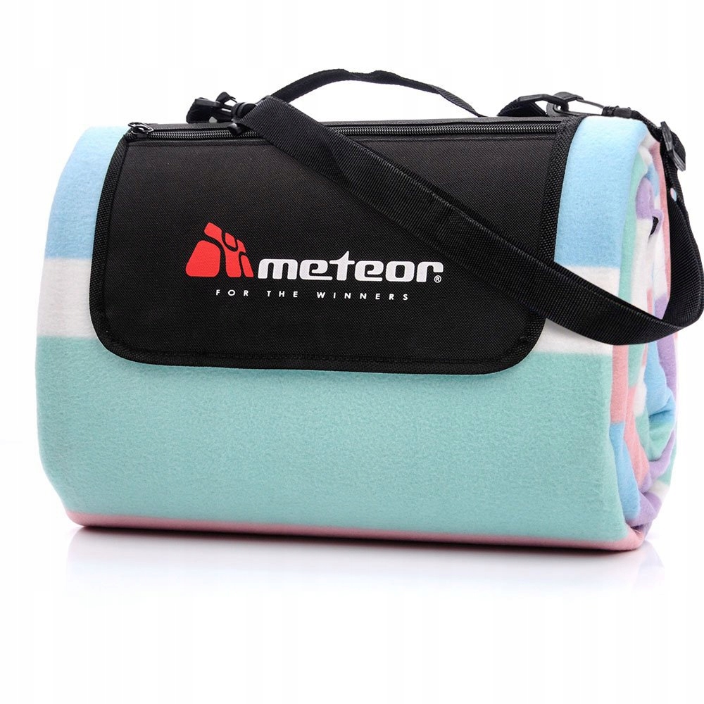 Koc piknikowy plażowy składany z kieszonką 180x200 Wzór paski