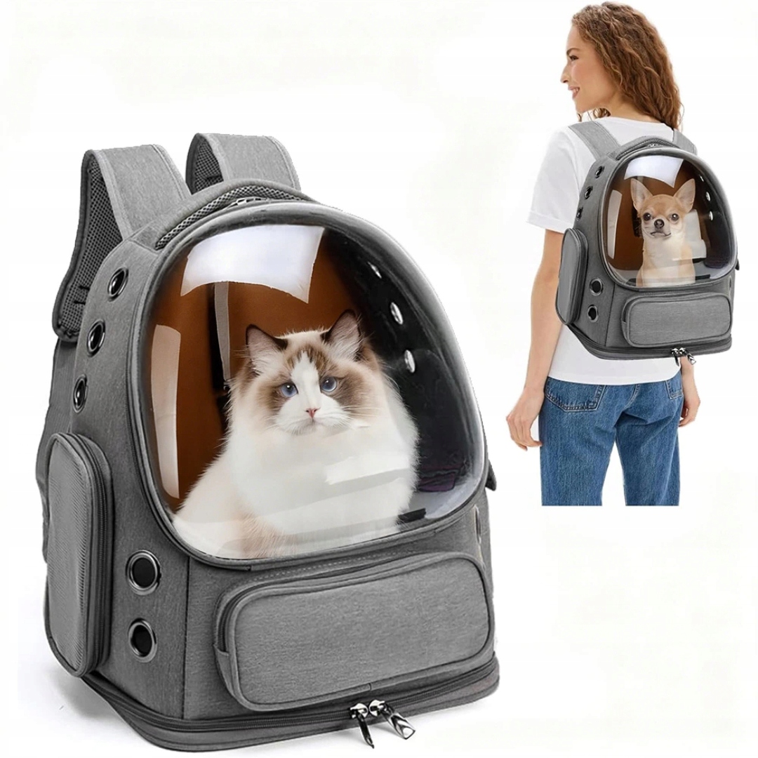Přepravka Batoh Pro Kočky A Psa Průhledný Větraný 42 cm×34 cm×27 cm