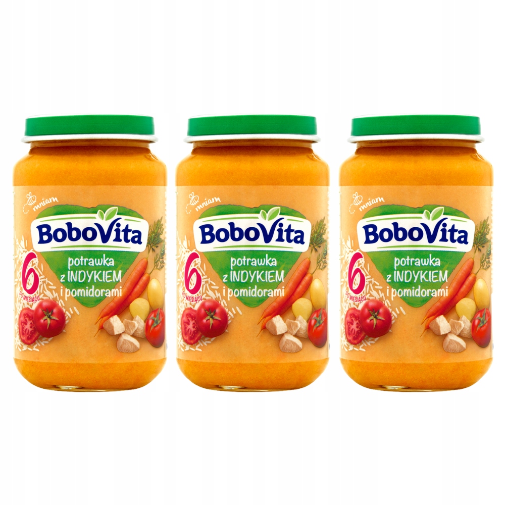 BOBOVITA Potrawka z indykiem i pomidorami 3x190g