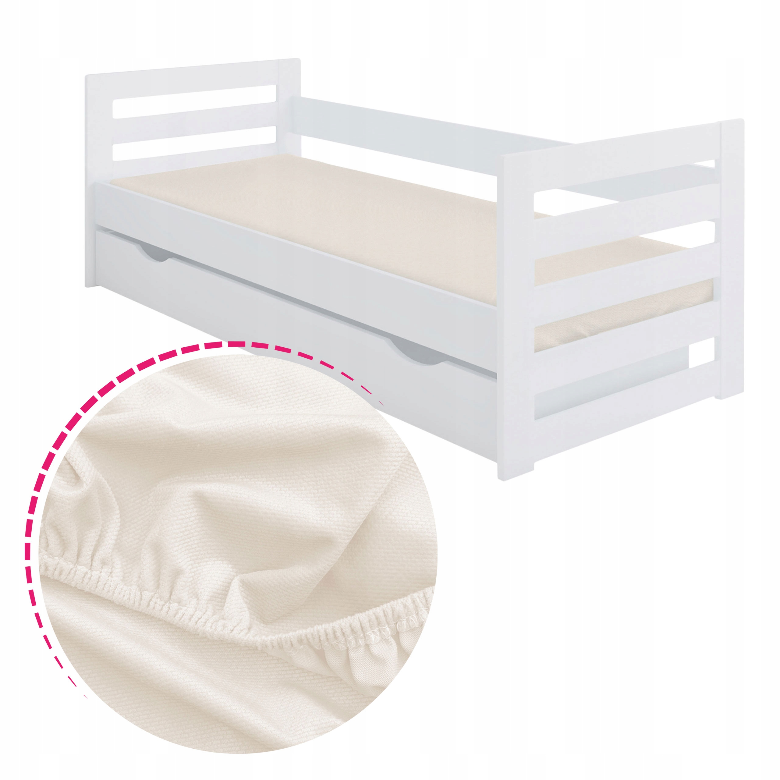 Povlak na postel 160x80 s gumou Plyš Velvet Slonová kost