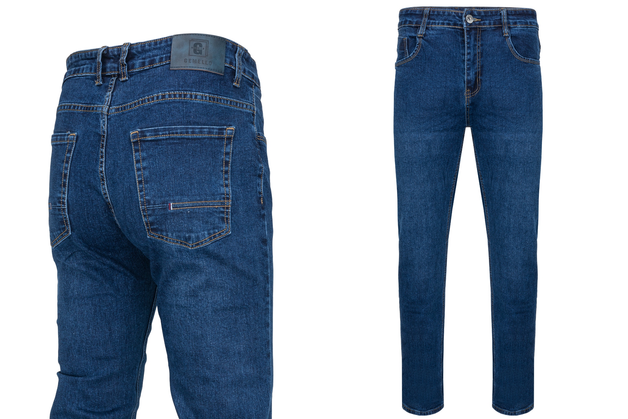 Pánské Džínové Kalhoty Tmavě Modré S Hladkými Kapsami Slim 31/36