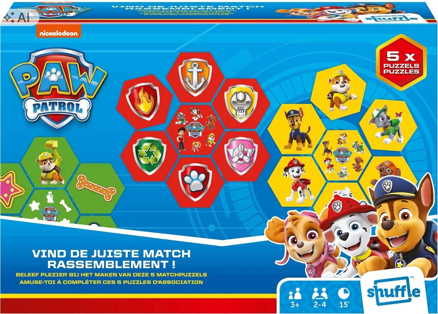 Shuffle Paw Patrol Let's Match Gra edukacyjna Gra przedszkolna