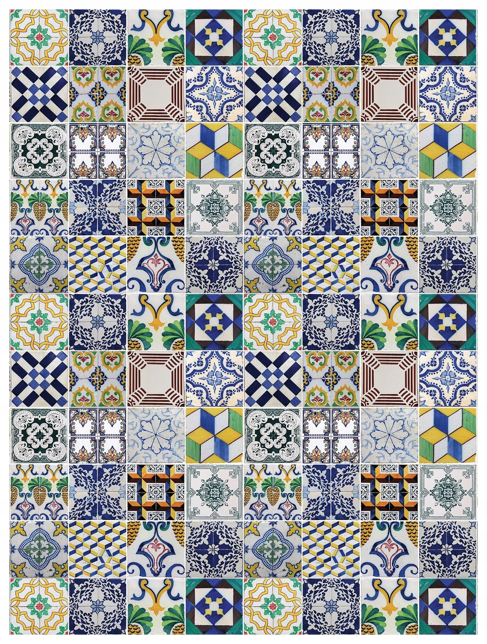 Fototapeta Dlaždice Barevná geometrie květiny ornamenty 184x254 vinyl lepidlo