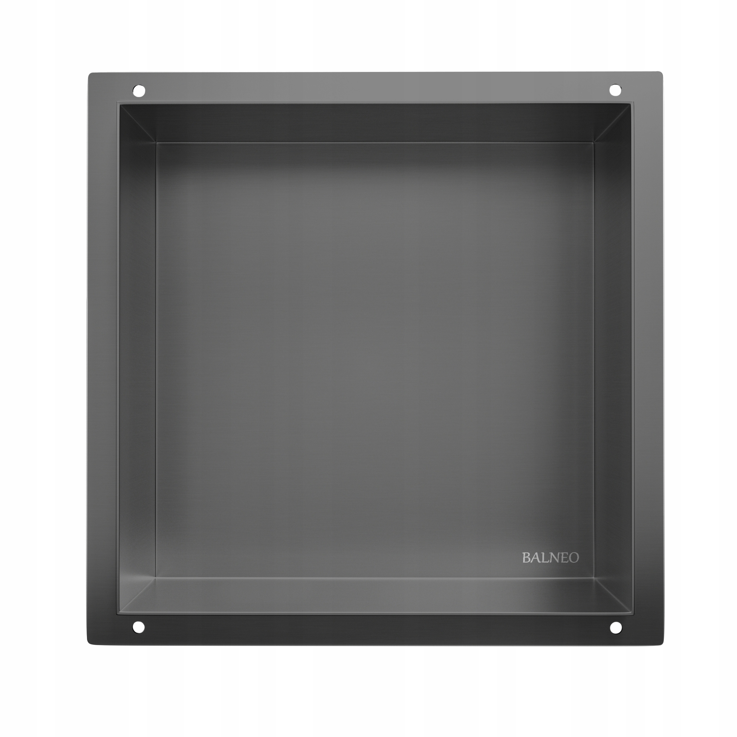 Bezrámová výklenková polica Gun Metal 30x30x10 cm Wall-box No Rim