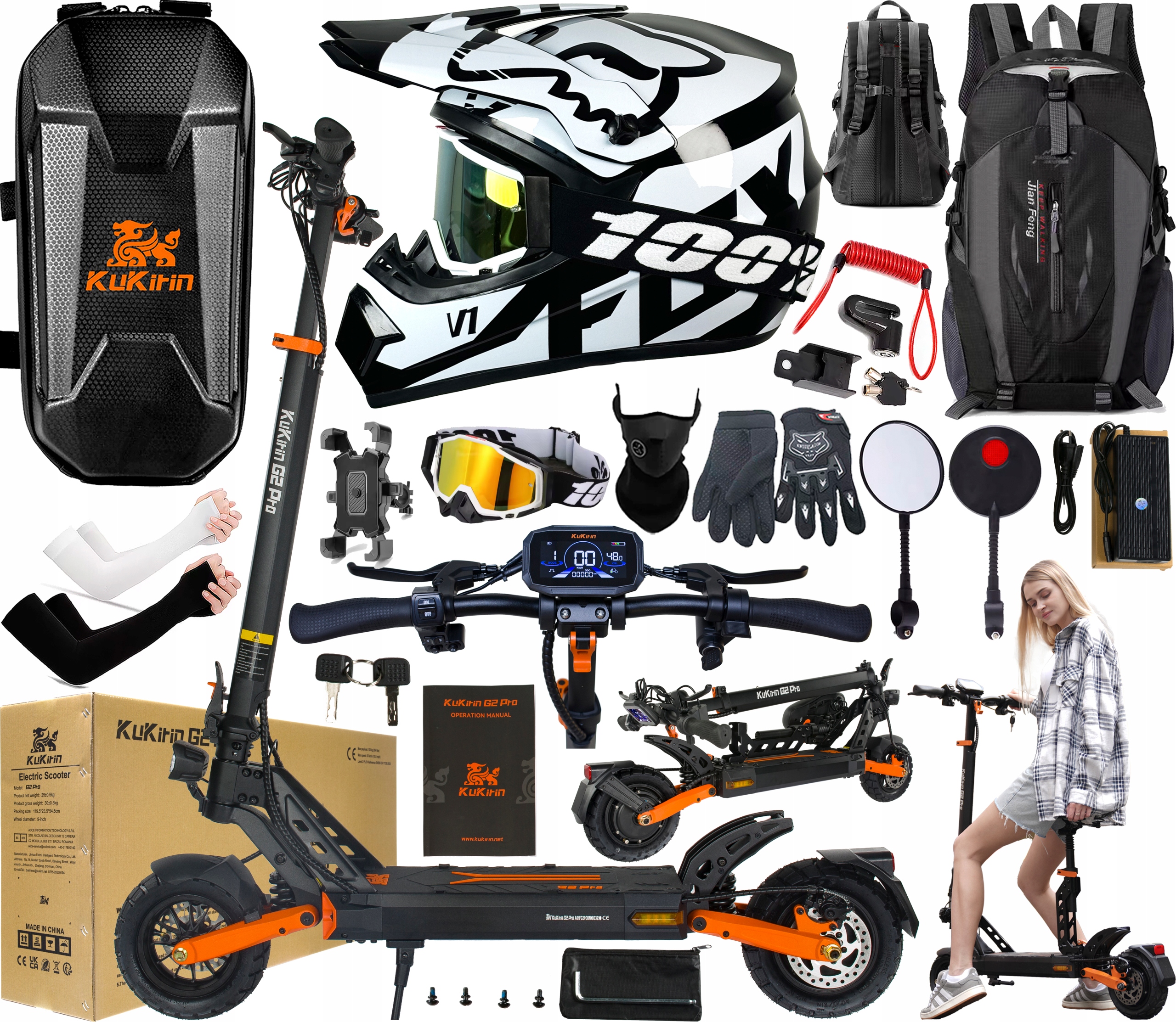 2026 Kukirin G2 Pro Elektrická vozidla 1000W 48V 15.6AH 45KM/H +10 Dárek