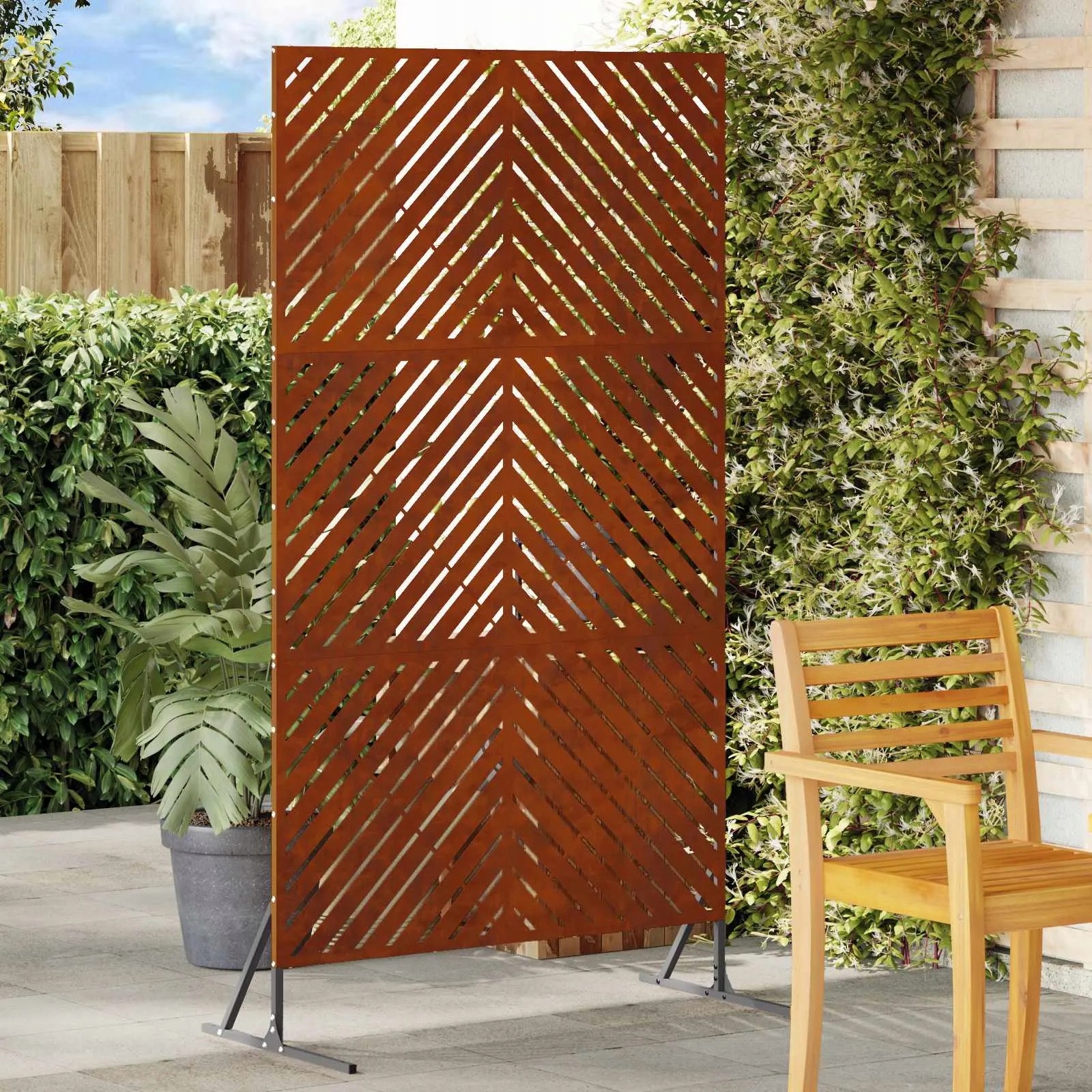 vidaXL Obrazovka pro soukromí 100 x 50 x 180 cm Rezavá