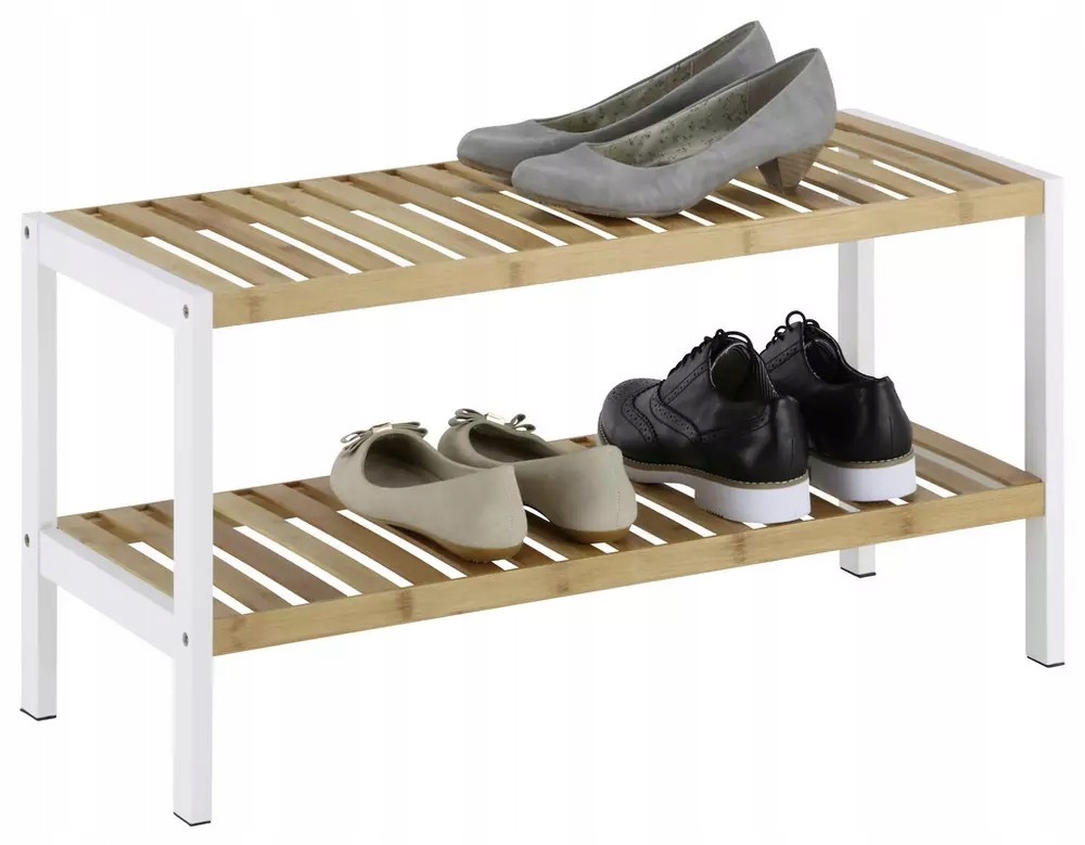 

Półka regał szafka na buty bambus 70cm 2 półki