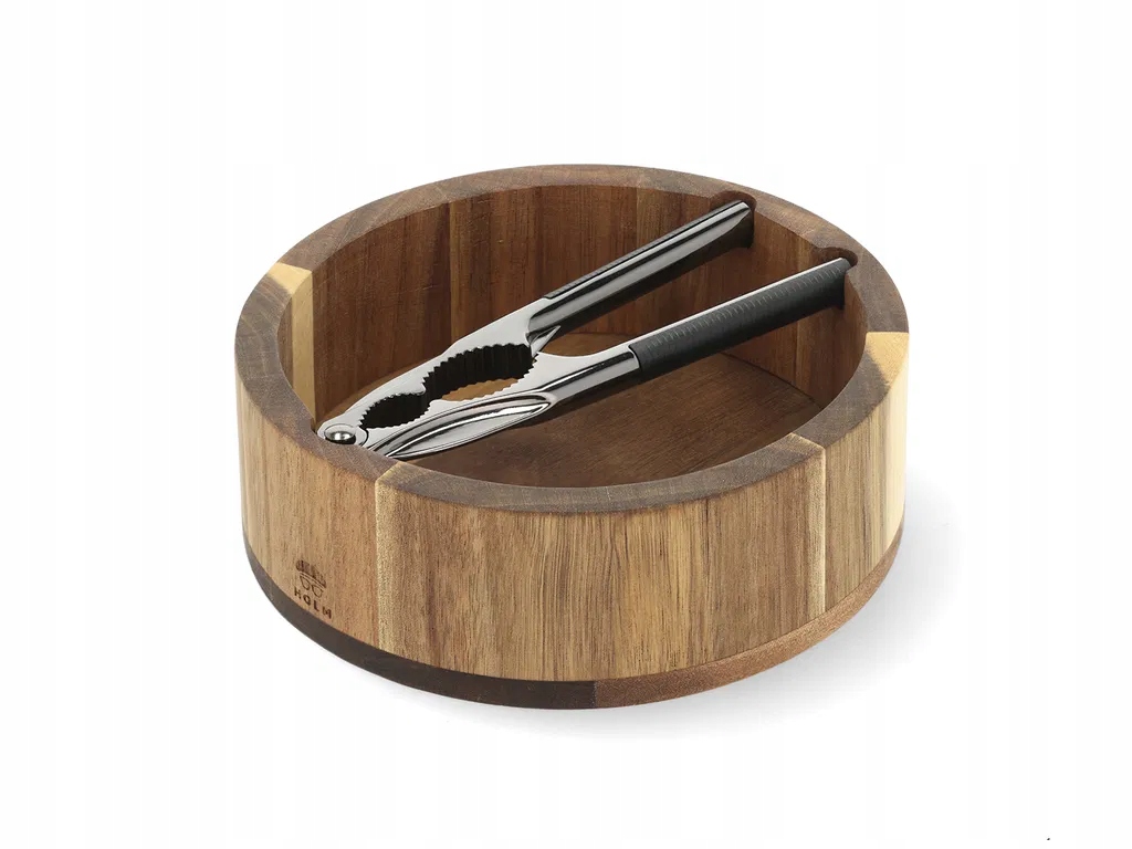 Holm Wooden Dědeček a dřevěná miska na ořechy Sada