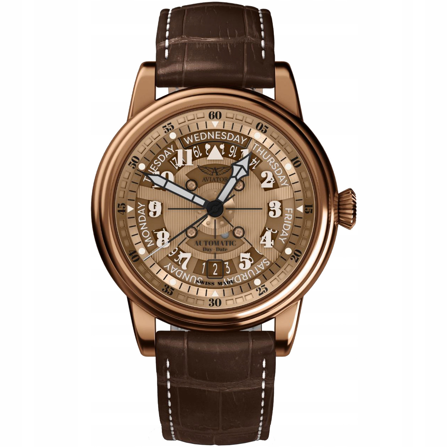 Pánské Hodinky Aviator V.3.36.8.290.4, hnědý pásek