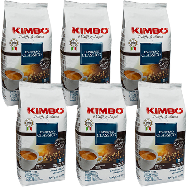 6 x Káva zrnková Kimbo Espresso Classico 1 kg Set 6 Kg Dárek
