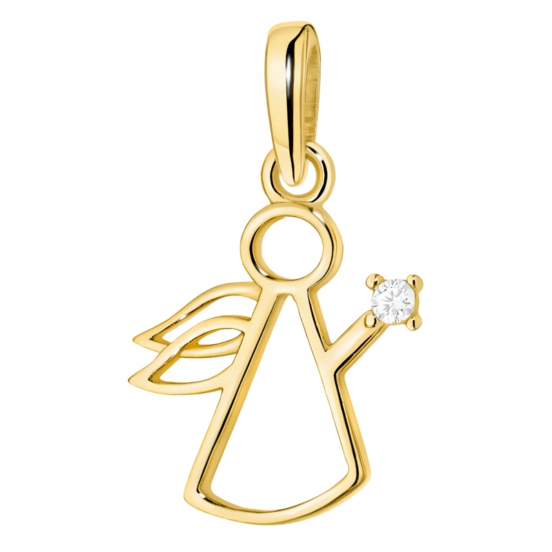 Zlatý Medailonek pr.585 přívěsek Anděl křest 14k