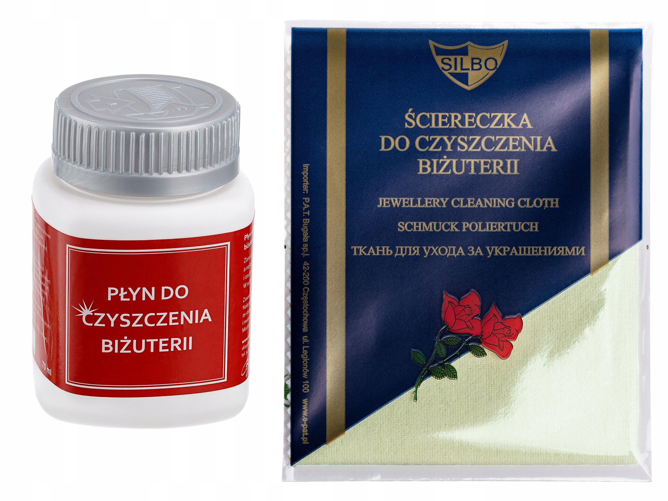 

Zestaw do czyszczenia srebra płyn ściereczka Silbo