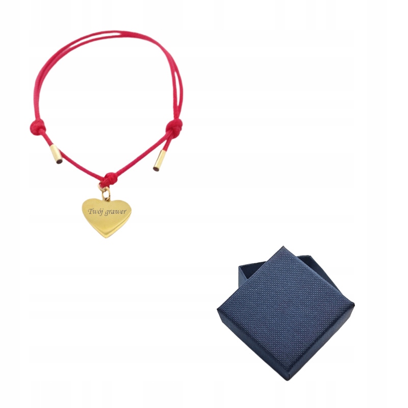 

Bransoletka sznurkowa serce srebro 925 Grawer