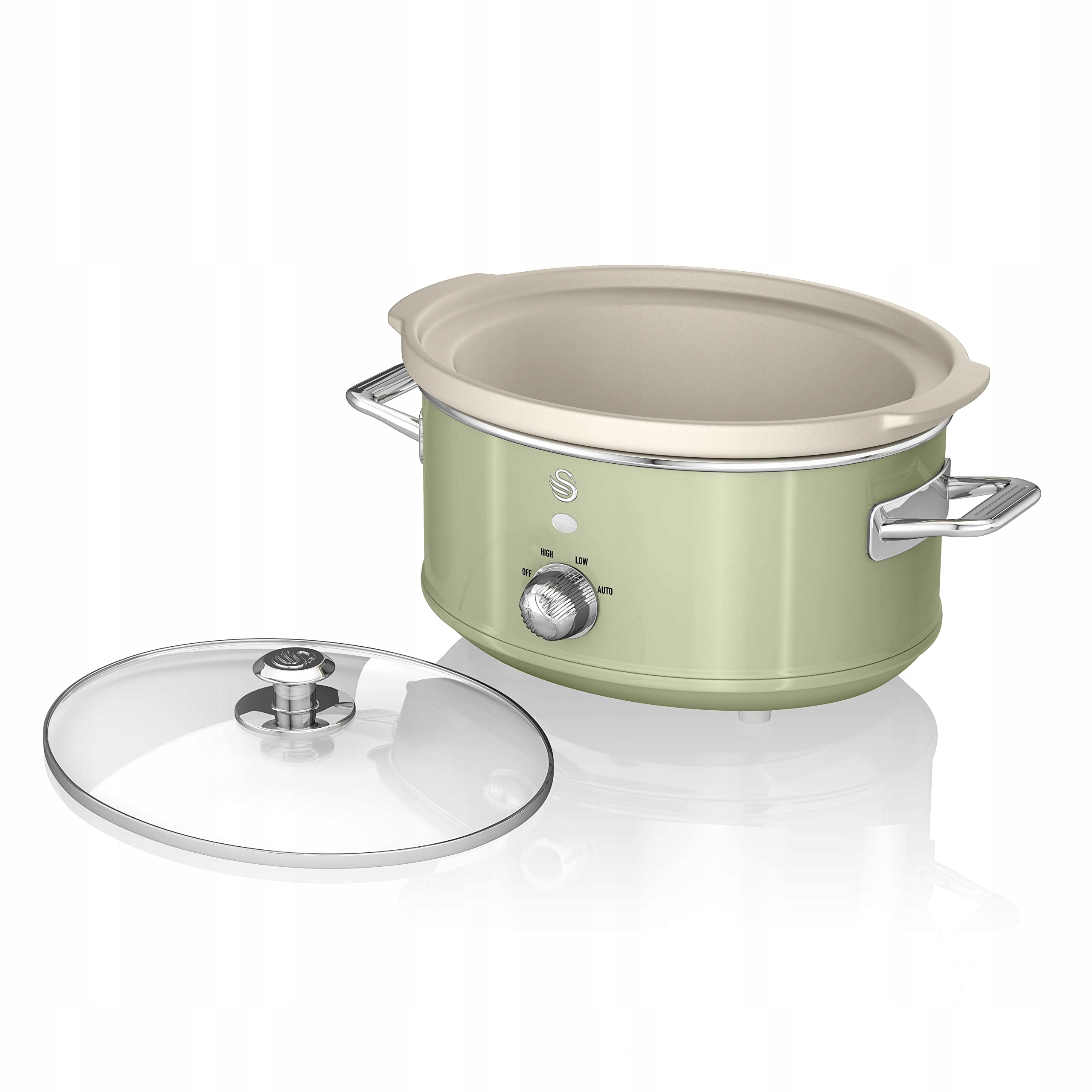 SWAN Retro Wolnowar 3,5L Zielony 200W Ceramiczny Pojemnik 3 Temperatury — miniatura 5