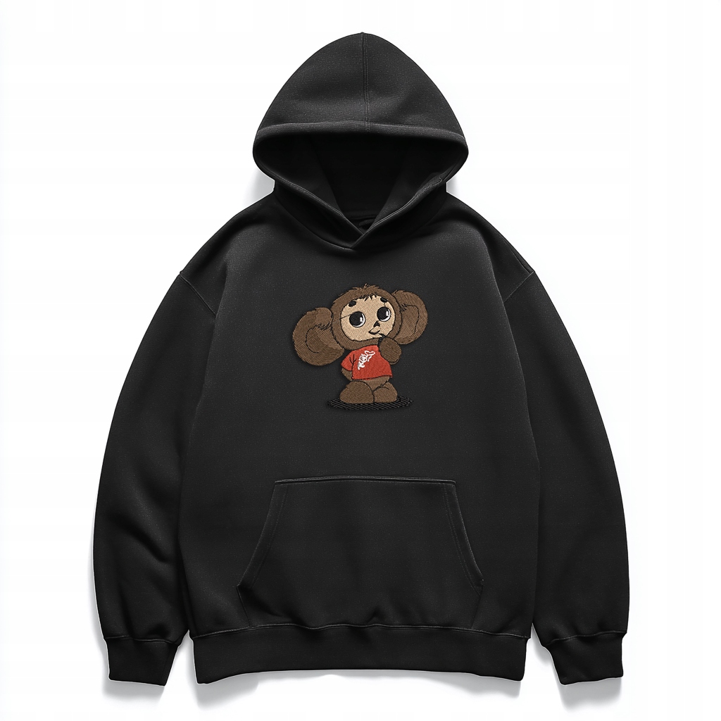 Mikina s kapucí s výšivkou Čeburaška Hoodie Cute Cozy Unisex S