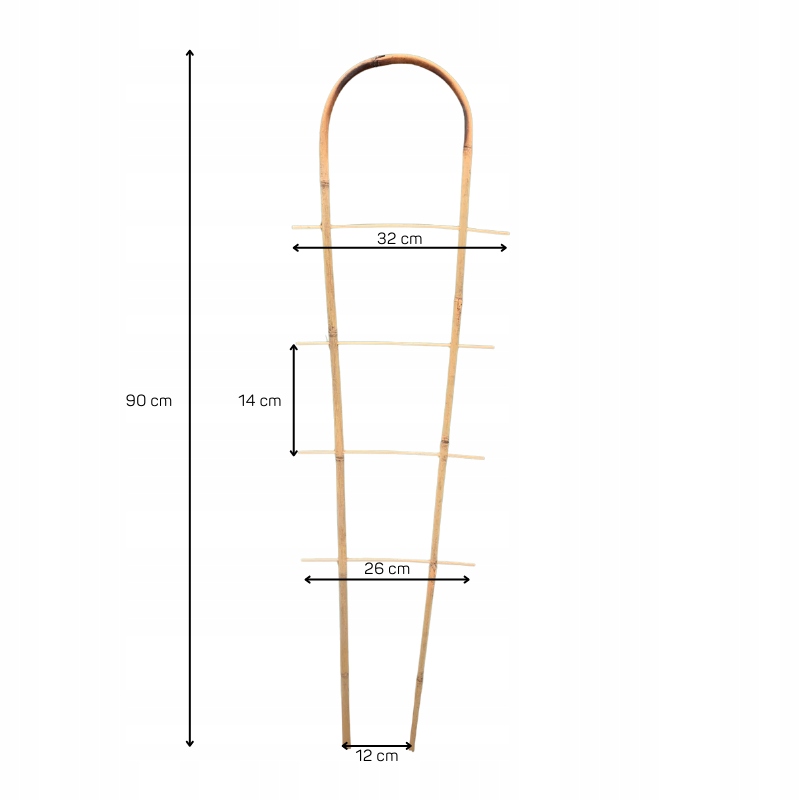Podpora do roślin pnączy wygięta w łuk 90cm bambus Rodzaj tyczka