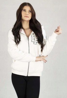 Mikina Pit Bull S Kapucí Zip Sherpa Ruffina bílá