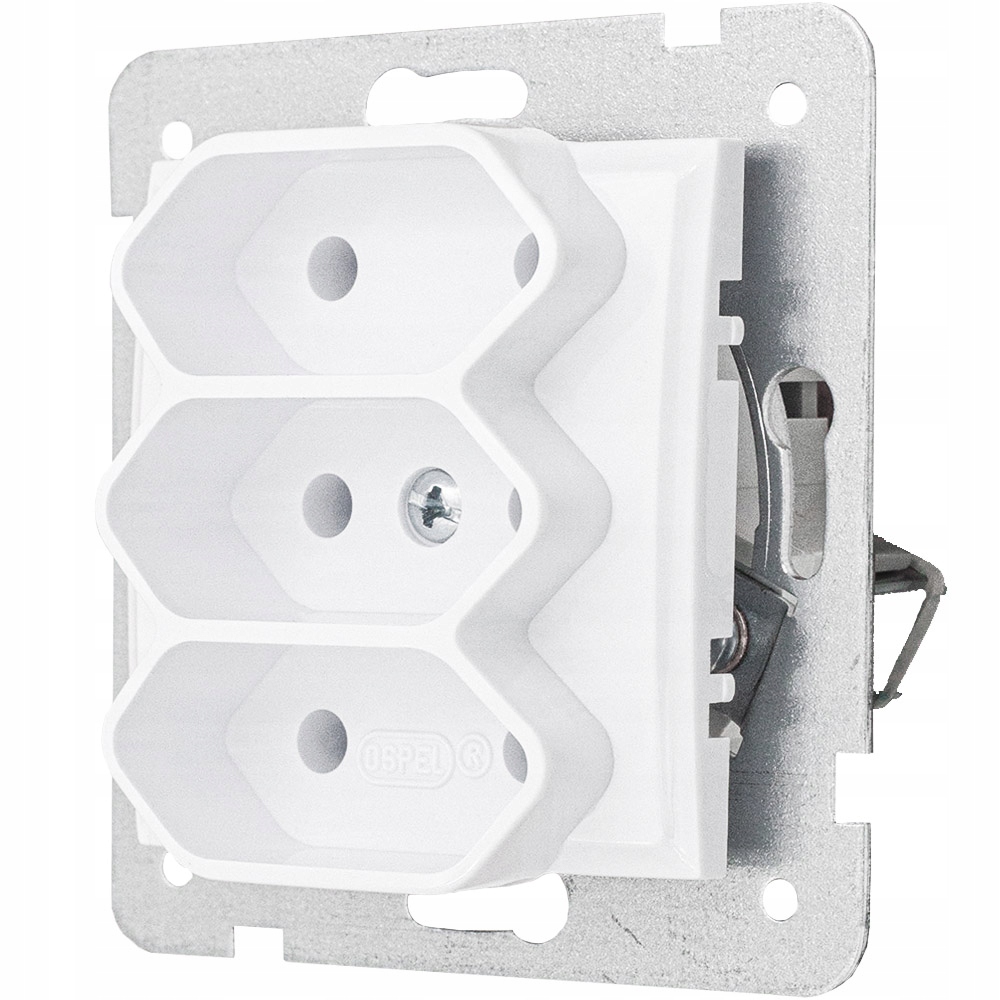 GNIAZDO POTRÓJNE GNIAZDKO ŚCIENNE ARIA BIAŁE