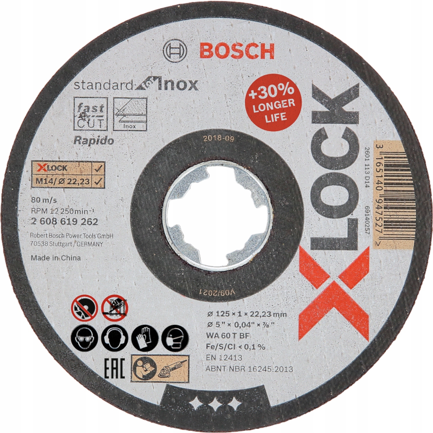 

Tarcza do cięcia stali Inox 125 x 1mm X-lock Bosch