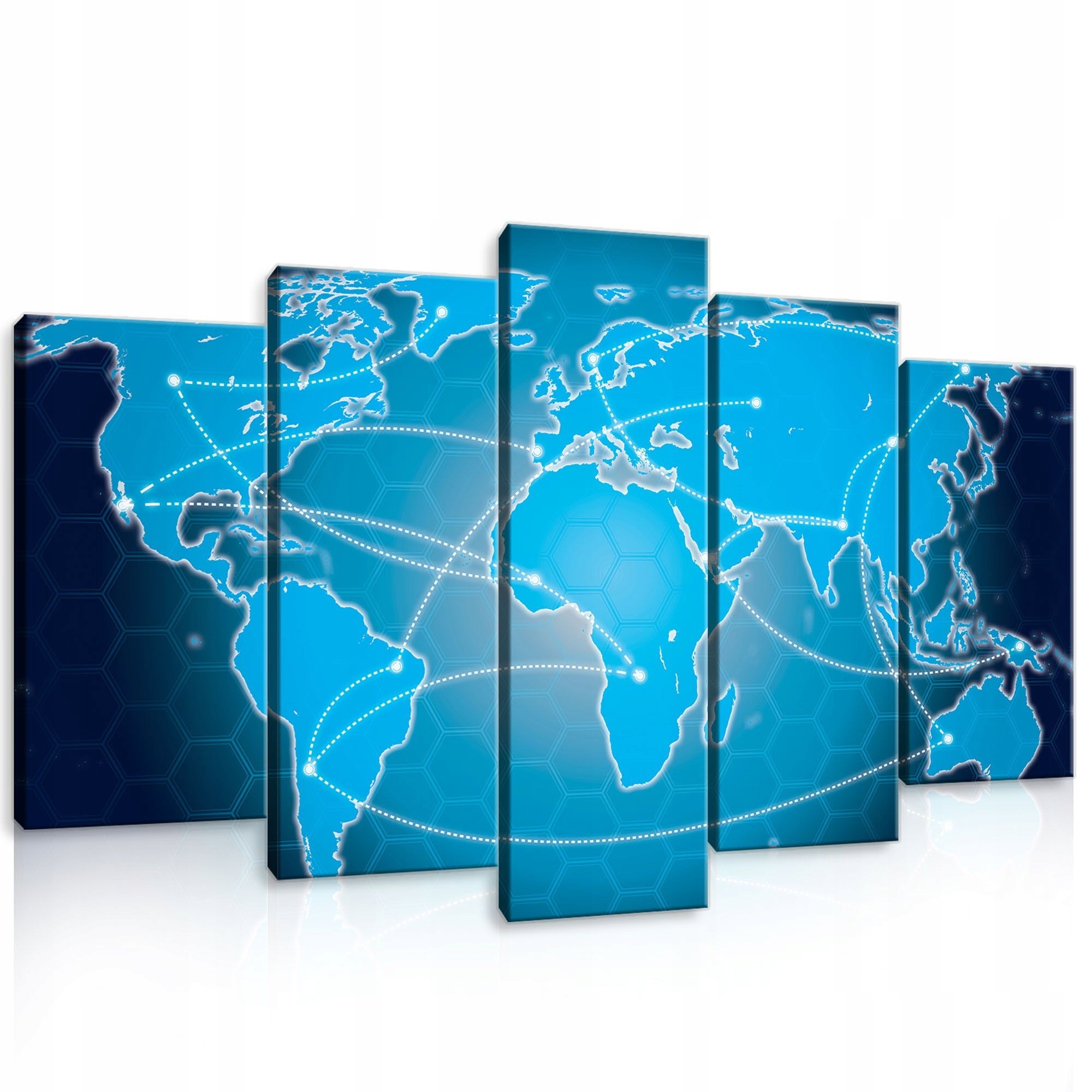 Obraz 100x60 Mapa světa moderní dekorativní kontinenty oceány modrá