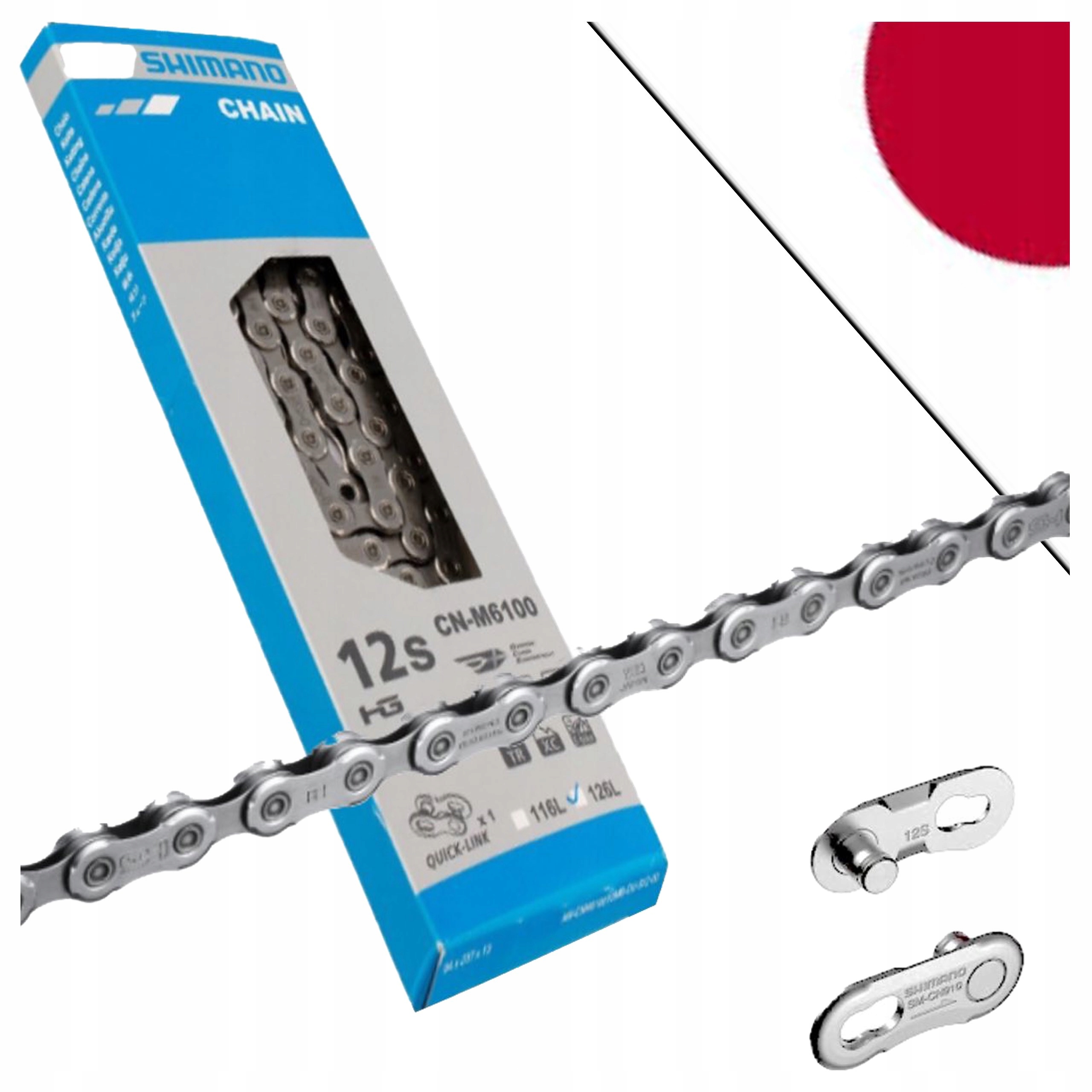 Łańcuch Rowerowy Shimano Mtb 12s 138 ogniw Deore M6100 Japan Box