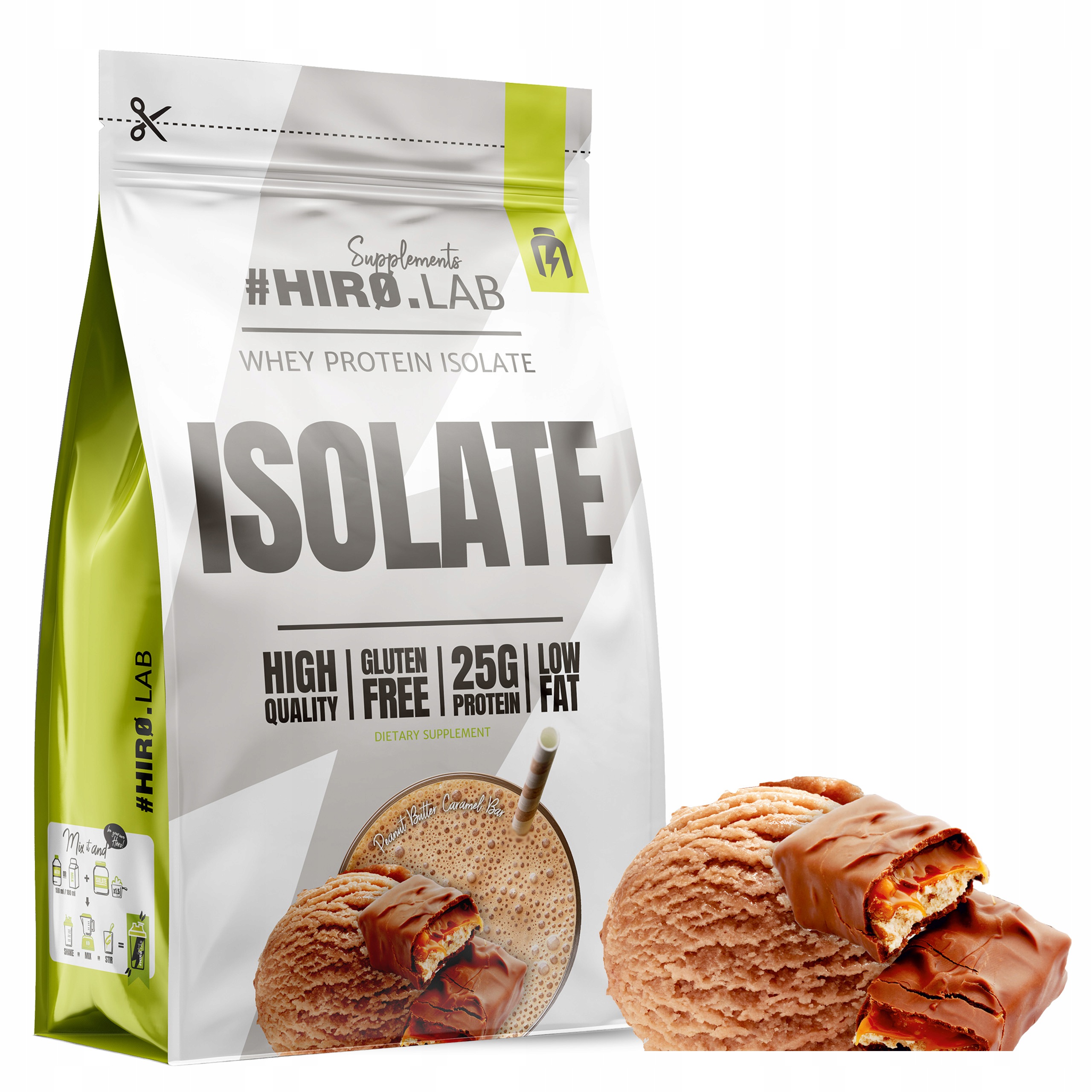 Protein Wpi Whey Protein 700 g Izolát Bílkoviny Tyčinka Karamel Hiro.Lab