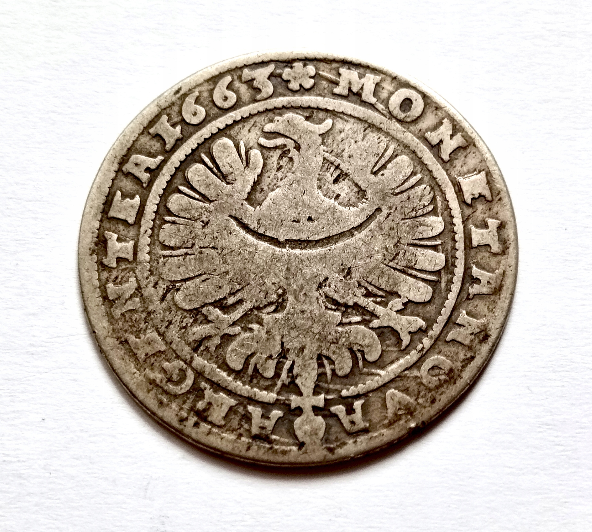 JERZY III - 15 KRAJCARÓW 1663 - LEGNICKO-BRZESKIE