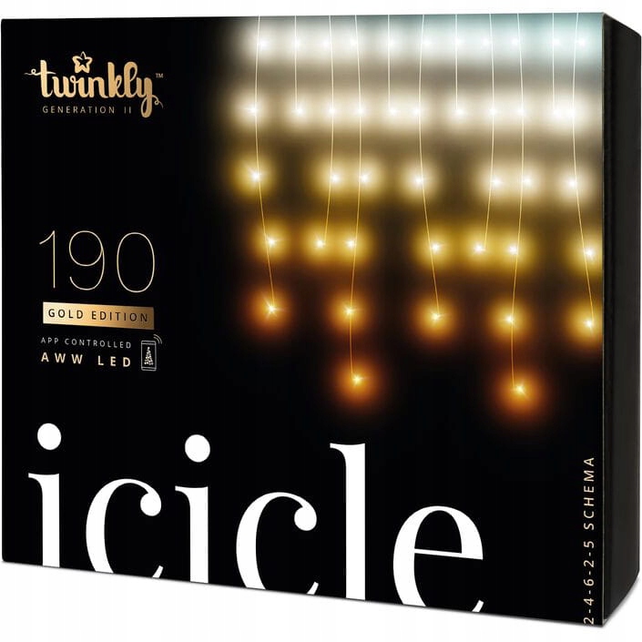 

Inteligentne sople Twinkly Icicle 190LED Aww 5x0,7