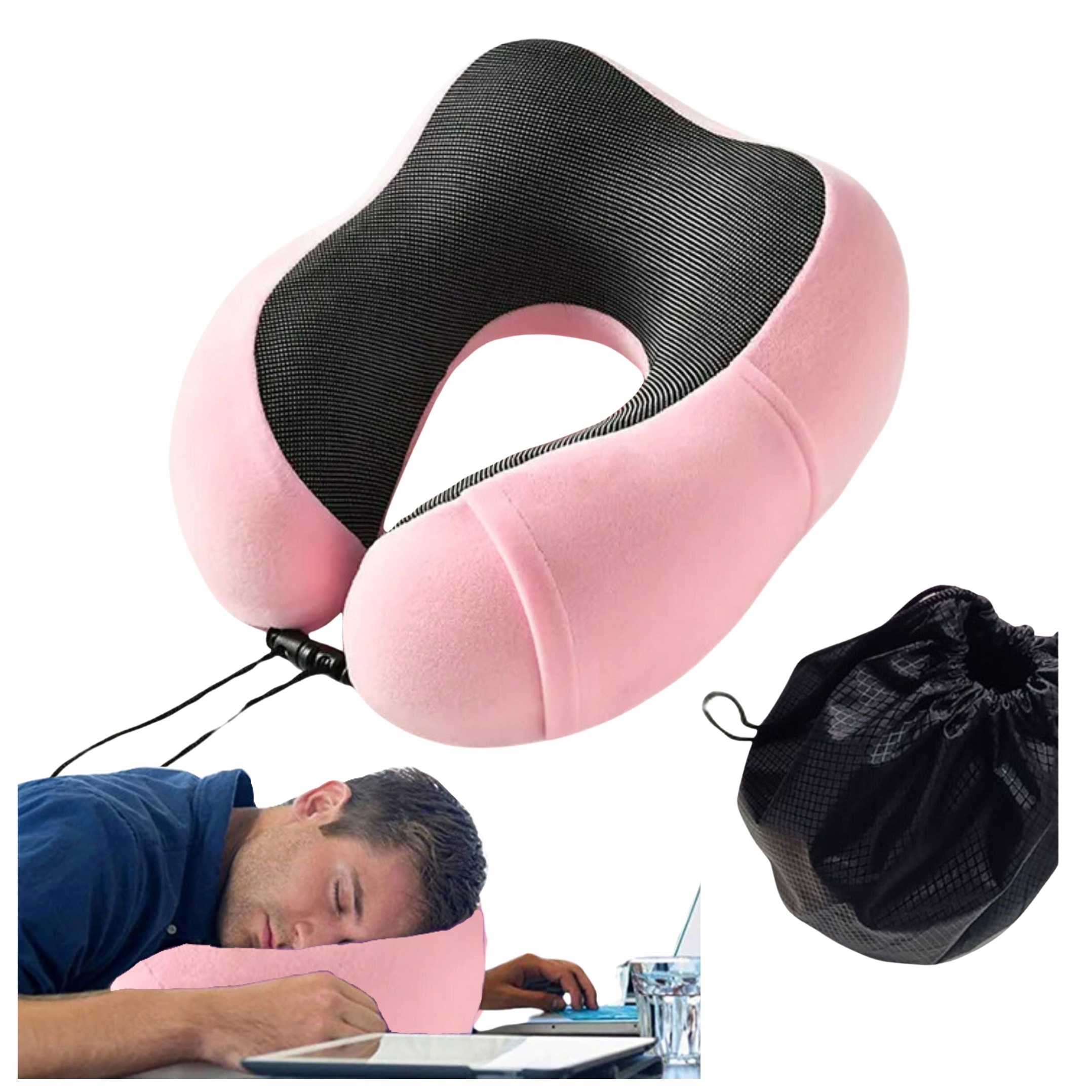 PODUSZKA PODRÓŻNA ROGAL NA SZYJĘ TURYSTCZNA RÓŻOWY