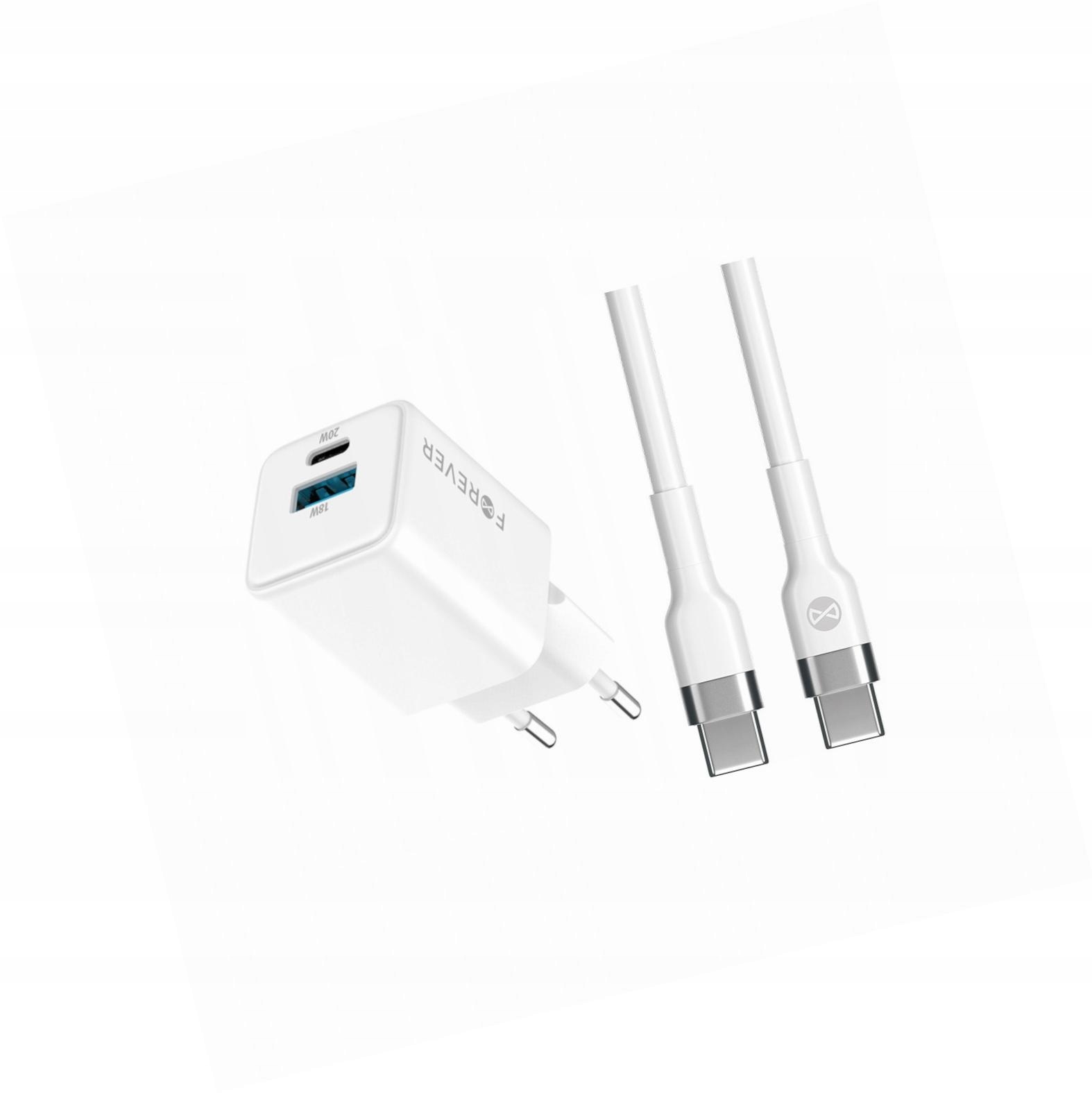 Szybka ładowarka GaN 20W 2 wejścia długim z kablem 2m do Lg K42