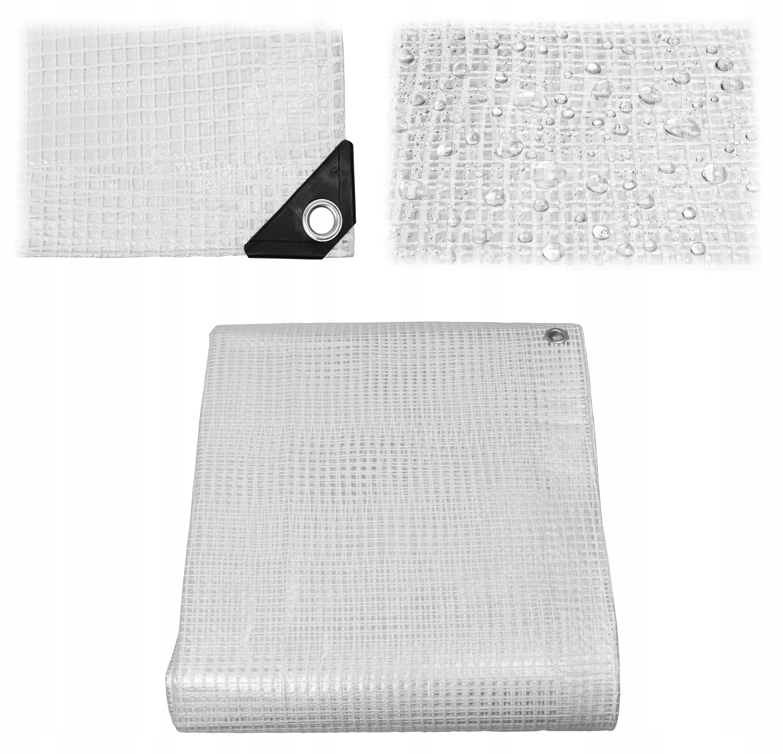 Plandeka 15x20m Przeźroczysta Zbrojona Mocna 100g Uv+ Duża Na Tunel Namiot