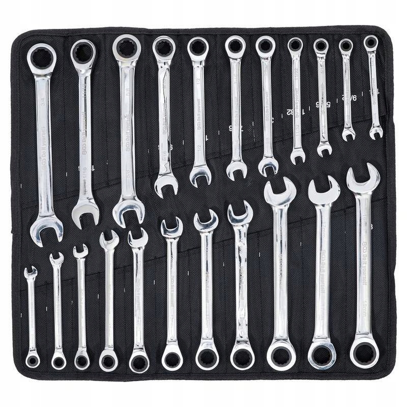 Sada 22 očkoplochých kľúčov s račňou, Bgs Diy 30010