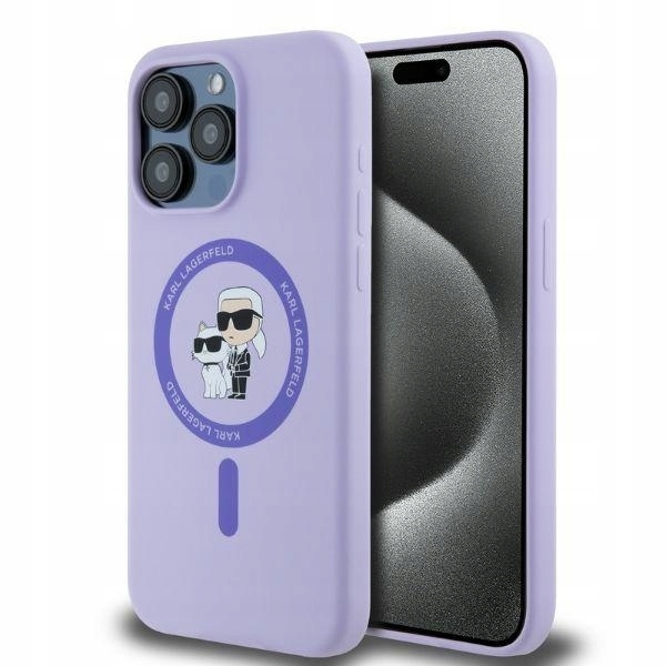 Etui Karl Lagerfeld Silicone Karl&Choupette Heads Ring MagSafe na iPhone