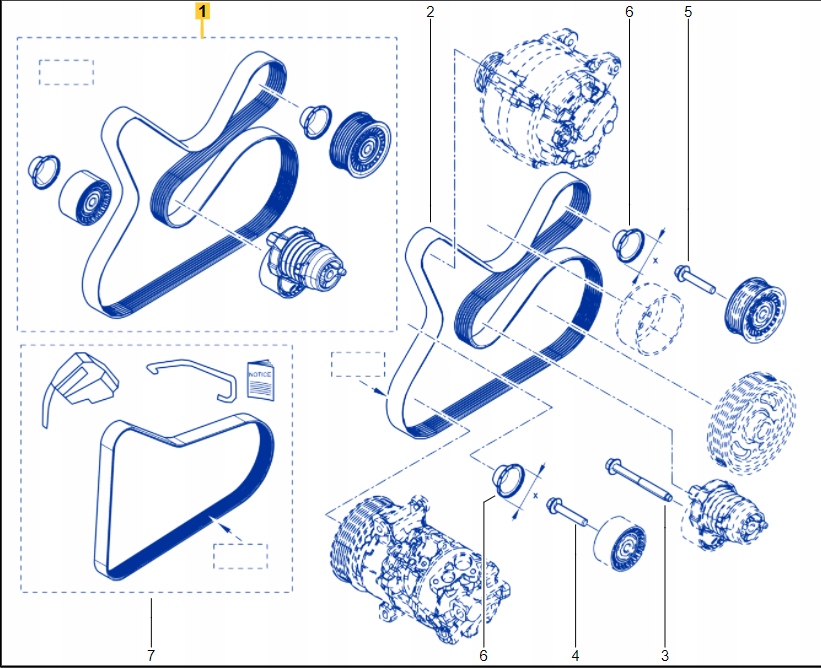 Renault OE 117203336R ZESTAW PASKA AKCESORIÓW