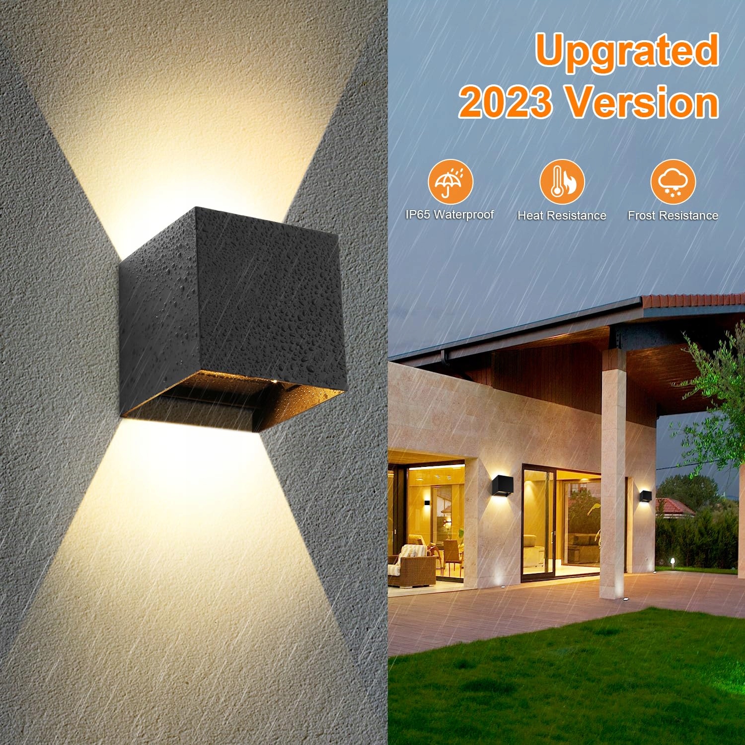 KLIGHTEN Lampa Zewnętrzna 30W Czarna IP65 2szt Regulowany Kąt Ciepła 3000K — miniatura 14