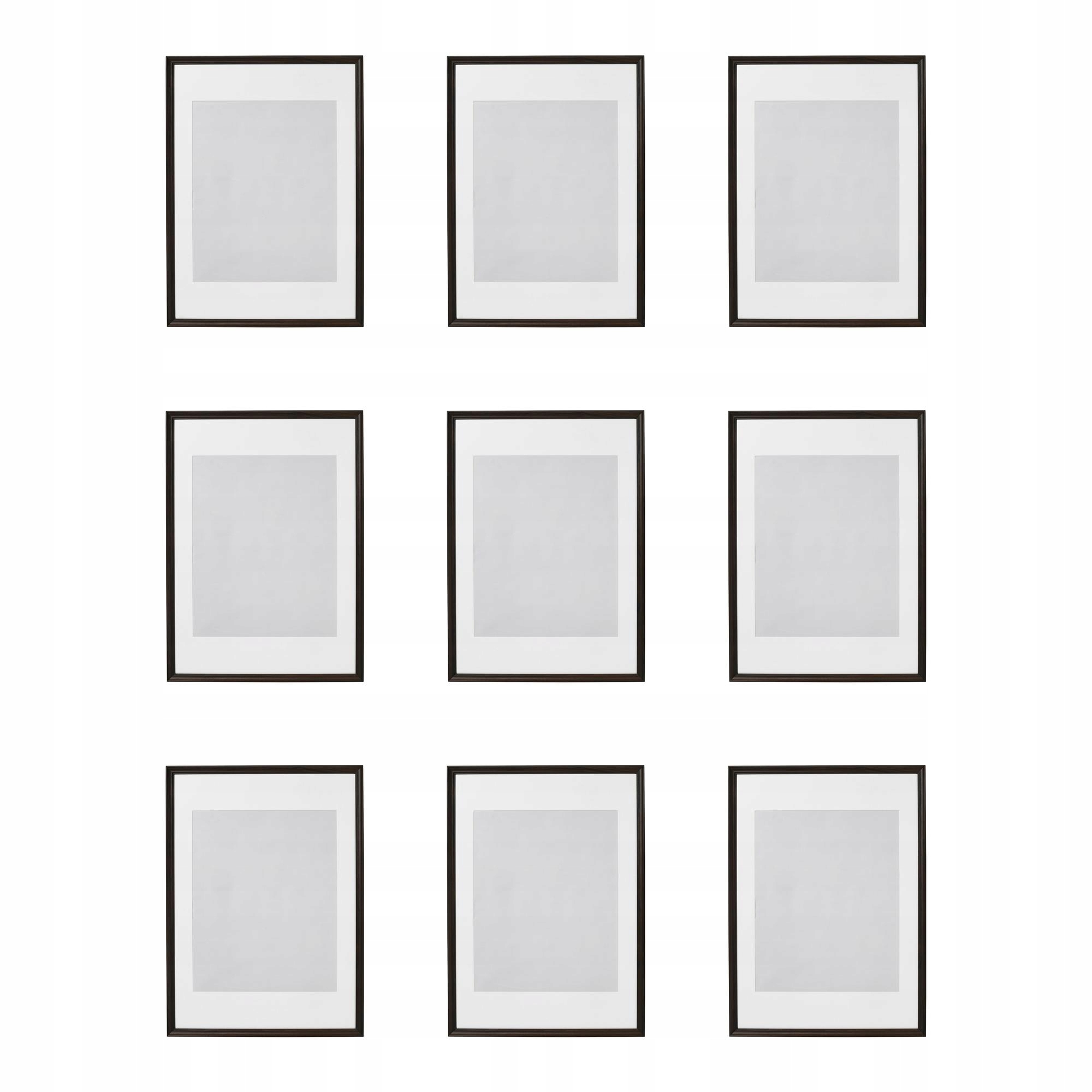 9 szt. Ramka na zdjęcia 50x70 cm ciemnobrązowa imitacja dębu
