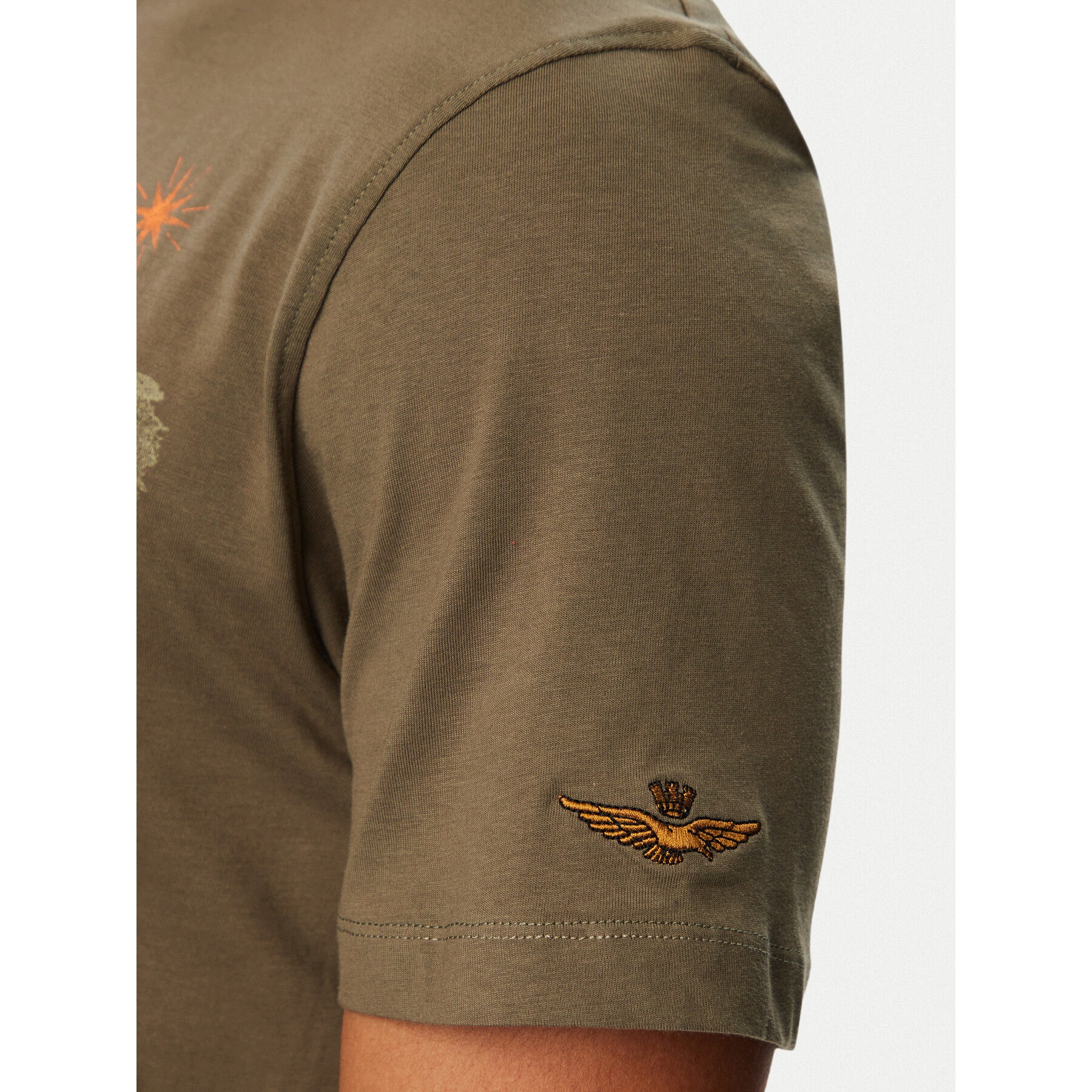 Aeronautica Militare Męskie T-Shirt 262TS2579UJ00750 Khaki