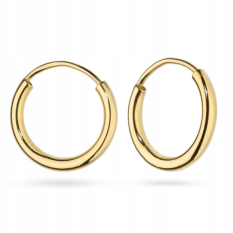 

Piękne Złote Kolczyki Kółka 13mm 585 Koło Ring 14k