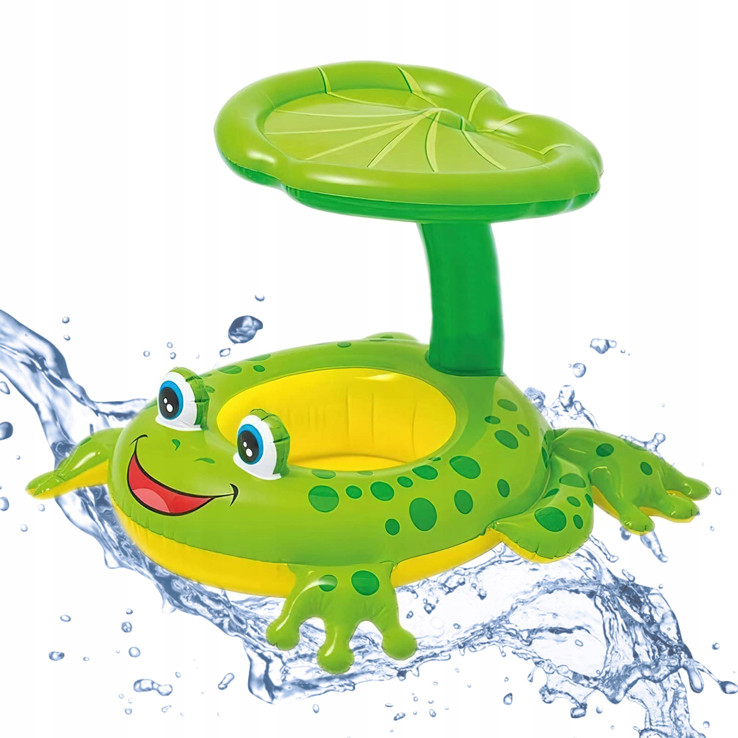 KOŁO DO PŁYWANIA DLA NIEMOWLĄT Z SIEDZISKIEM I DASZKIEM ŻABKA ŻABA